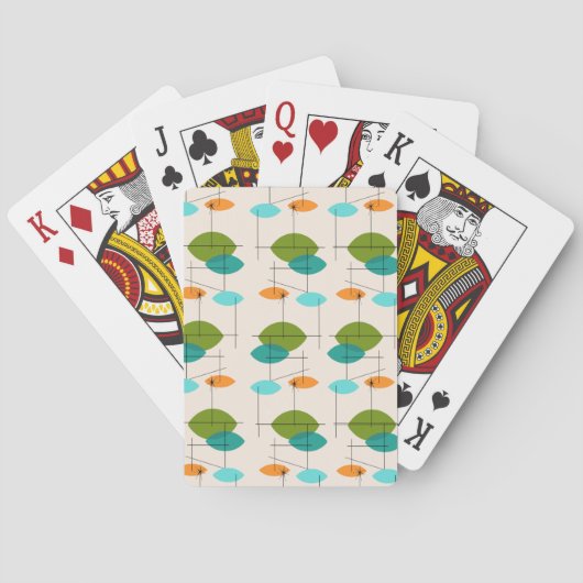 Retro Atomic Mobile Pattern-speelkaarten Speelkaarten (Achterkant)