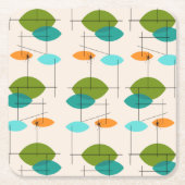 Retro Atomic Mobile Pattern Square Onderzetters (Voorkant)