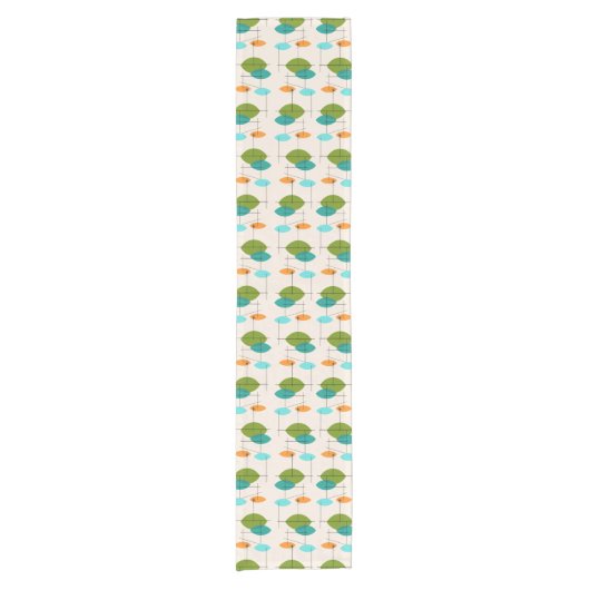 Retro Atomic Mobile Pattern Table Runner Korte Tafelloper (Voorkant)