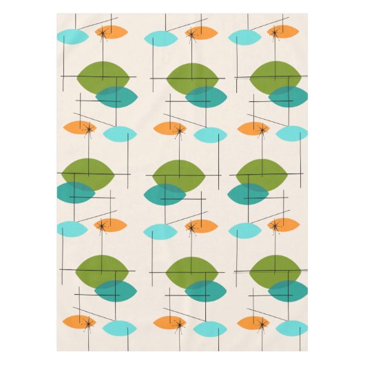 Retro Atomic Mobile Pattern Tablecloth Tafelkleed (Voorkant)