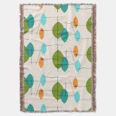 Retro Atomic Mobile Pattern Throw Blanket Deken (Voorkant Verticaal)