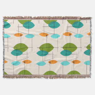 Retro Atomic Mobile Pattern Throw Blanket Deken