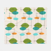 Retro Atomic Mobile Pattern Vleece Blanket Fleece Deken (Voorkant (Horizontaal))