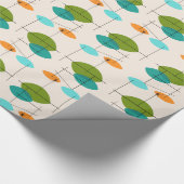 Retro Atomic Mobile Pattern Wrapping Paper Cadeaupapier (Hoek)