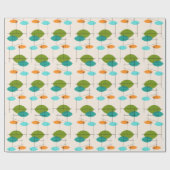 Retro Atomic Mobile Pattern Wrapping Paper Cadeaupapier (Vlak)