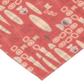 Retro Atomic Modern Red Black Pattern Tafelkleed (Gekanteld)