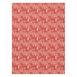 Retro Atomic Modern Red Black Pattern Tafelkleed