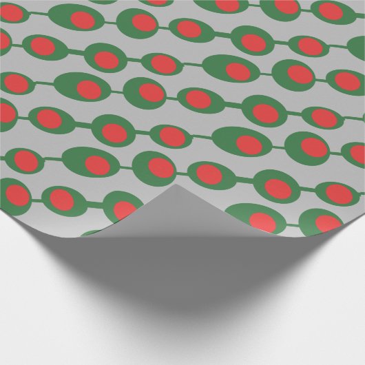 Retro Atomic Olijven Cadeaupapier (Hoek)