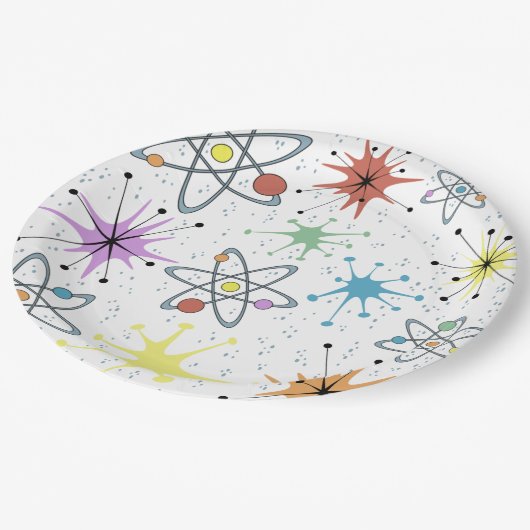 Retro Atomic Papieren Bordje (Gekanteld)
