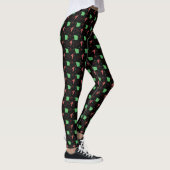 Retro Atomic Pattern op zwart Leggings (Rechts)