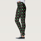 Retro Atomic Pattern op zwart Leggings (Links)