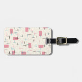 Retro Atomic Pink Pattern Bagagelabel (Voorkant horizontaal)