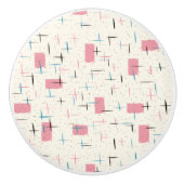 Retro Atomic Pink Pattern Ceramic Pull Keramische Knop (Voorkant)