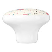 Retro Atomic Pink Pattern Ceramic Pull Keramische Knop (Zijkant)