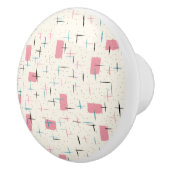 Retro Atomic Pink Pattern Ceramic Pull Keramische Knop (Rechts)