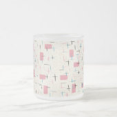 Retro Atomic Pink Pattern Frosted Glass Mok (Center)