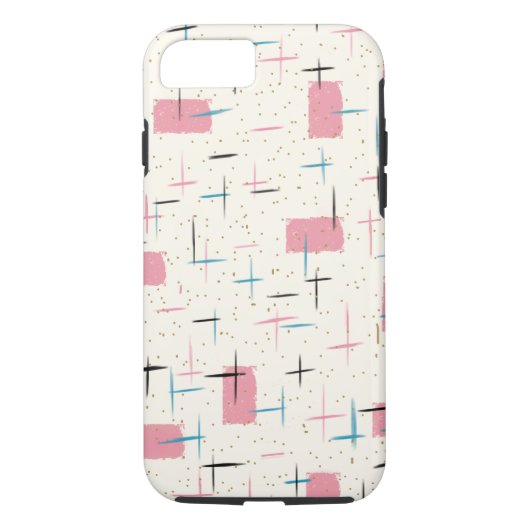Retro Atomic Pink Pattern iPhone 7 Hoesje (Achterkant)