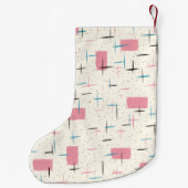 Retro Atomic Pink Pattern kerstaking Kleine Kerstsok (Achterkant)