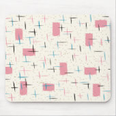 Retro Atomic Pink Pattern Mousepad Muismat (Voorkant)