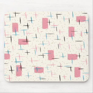 Retro Atomic Pink Pattern Mousepad Muismat