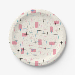 Retro Atomic Pink Pattern Paper Bord