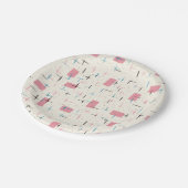 Retro Atomic Pink Pattern Paper Bord (Gekanteld)