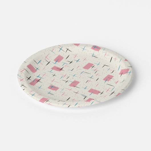 Retro Atomic Pink Pattern Paper Bord (Gekanteld)
