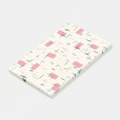 Retro Atomic Pink Pattern Post-It Notes (Schuin)