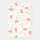 Retro Atomic Pink Pattern Post-It Notes (Voorkant)