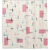 Retro Atomic Pink Pattern Shower Curtain Douchegordijn (Voorkant)