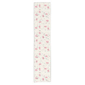 Retro Atomic Pink Pattern Table Runner Korte Tafelloper (Voorkant)