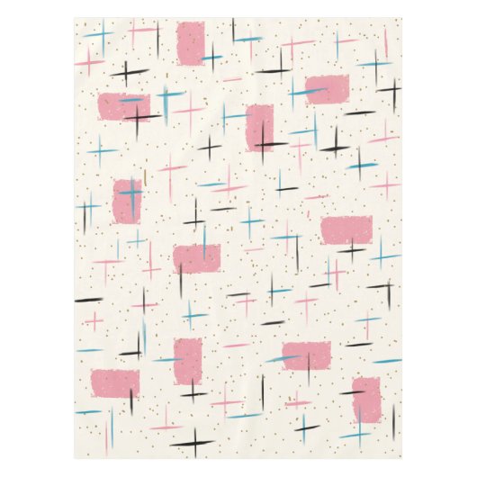 Retro Atomic Pink Pattern Tablecloth Tafelkleed (Voorkant)