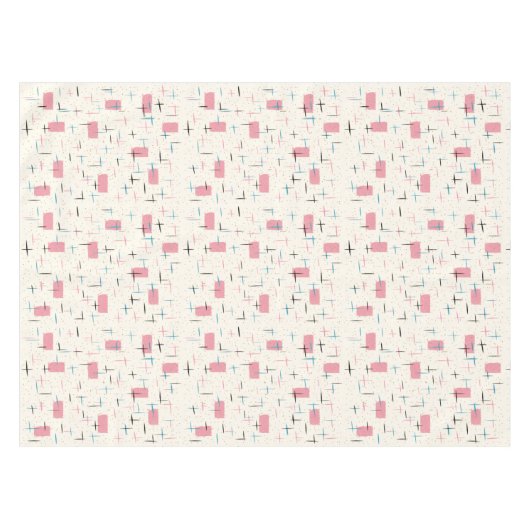 Retro Atomic Pink Pattern Tablecloth Tafelkleed (Voorkant (Horizontaal))
