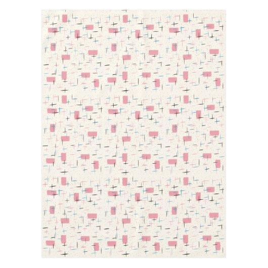 Retro Atomic Pink Pattern Tablecloth Tafelkleed (Voorkant)