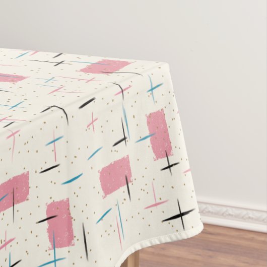 Retro Atomic Pink Pattern Tablecloth Tafelkleed (Voorbeeld)