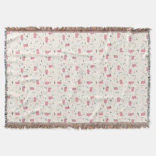 Retro Atomic Pink Pattern Throw Blanket Deken