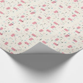 Retro Atomic Pink Pattern Wrapping Paper Cadeaupapier (Hoek)