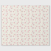 Retro Atomic Pink Pattern Wrapping Paper Cadeaupapier (Vlak)