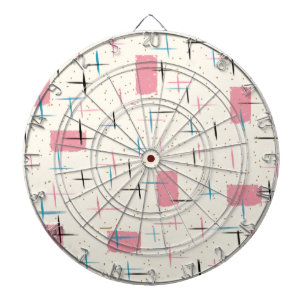 Retro Atomic Roze Patroon Dart Board Dartbord
