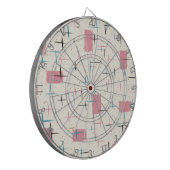 Retro Atomic Roze Patroon Dart Board Dartbord (Voorkant Links)