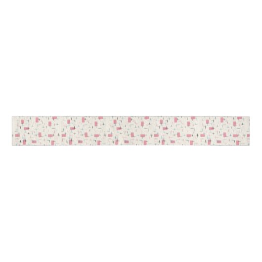 Retro Atomic roze Pattern Grosgrain Ribbon Grosgrain Lint (Voorkant)