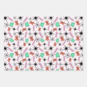 Retro Atomic Roze Sinaasappel Groen inpakpapier (Voorkant 2)
