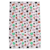 Retro Atomic Roze Sinaasappel Groen inpakpapier Medium Cadeauzakje (Achterkant)