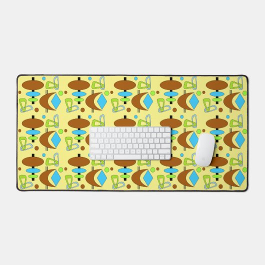 Retro Atomic Shapes Samsung Galaxy Hoesje Bureaumat (Keyboard & Muis)