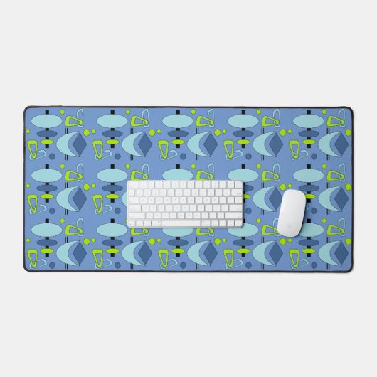 Retro Atomic Shapes Samsung Galaxy Hoesje Bureaumat (Keyboard & Muis)