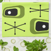 Retro Atomic Space Age Chartreuse Theedoek (Gevouwen)