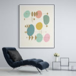 Retro Atomic Space Age Mid Century Moderne Wall Ar Poster<br><div class="desc">Uniek retro atoomruimtetijdperk design in leuke kleuren en een moderne stijl uit de halve eeuw uit de 50e eeuw. De achtergrondkleur kan worden aangepast.</div>