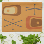 Retro Atomic Space Age Sinaasappel Theedoek (Gevouwen)