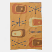 Retro Atomic Space Age Sinaasappel Theedoek (Verticaal)