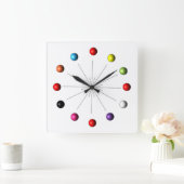 Retro Atomic Star Burst Vierkante Klok (Huis)